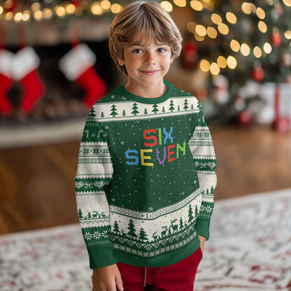 Six Seven Meme Pixel 67 Gen Alpha Meme Ugly Christmas Sweater