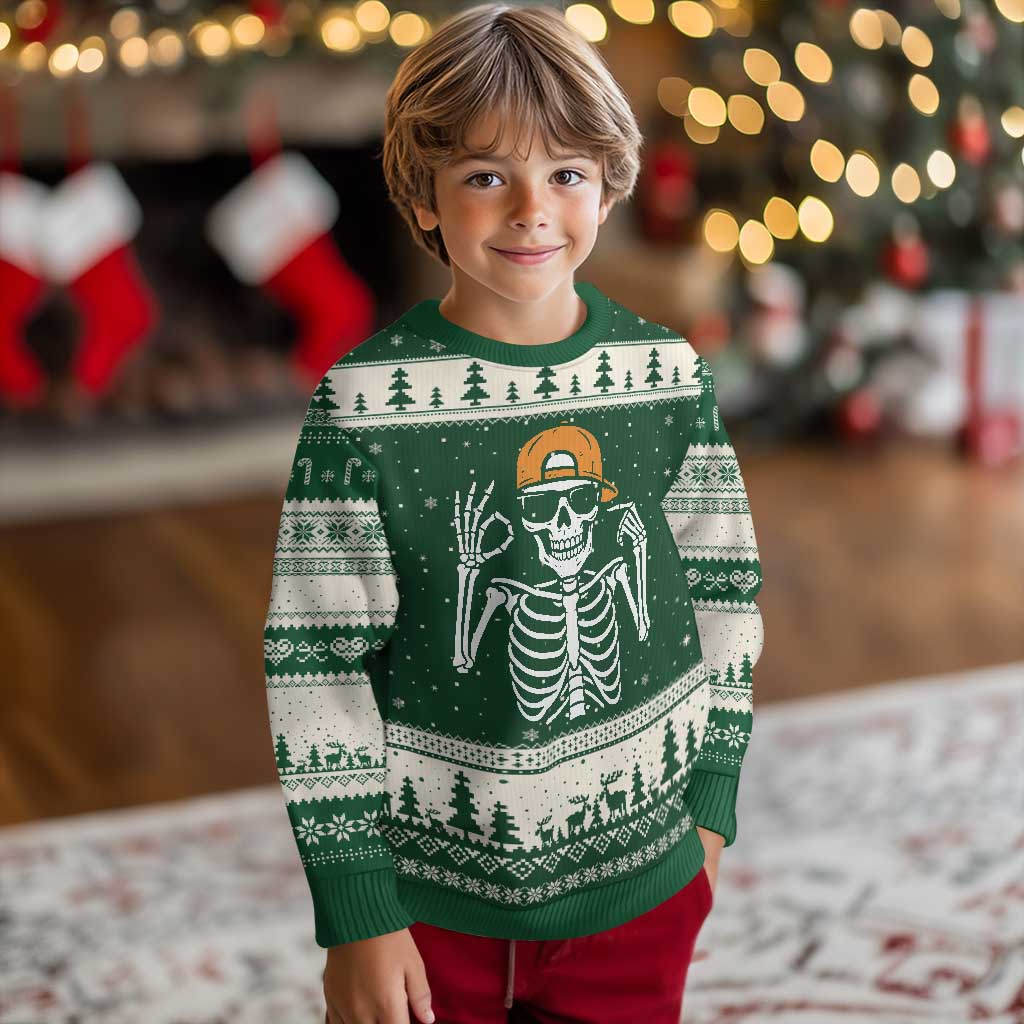 Funny Six Seven 67 Skeleton Gen Alpha Halloween Meme Ugly Christmas Sweater - Wonder Print Shop