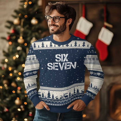 Six Seven Meme Vintage 67 Gen Alpha Meme Ugly Christmas Sweater - Wonder Print Shop