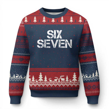 Six Seven Meme Vintage 67 Gen Alpha Meme Ugly Christmas Sweater - Wonder Print Shop
