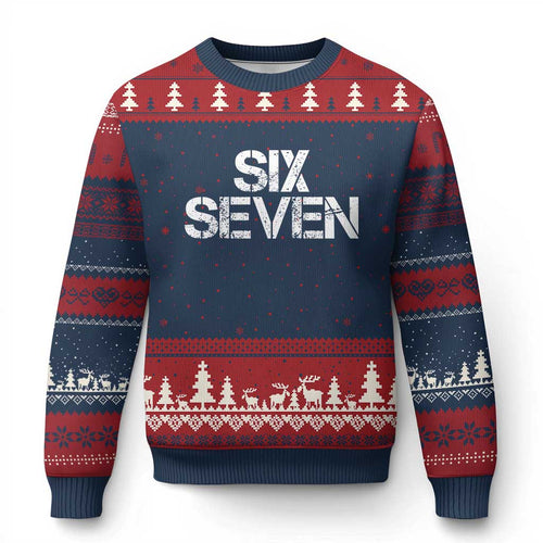 Six Seven Meme Vintage 67 Gen Alpha Meme Ugly Christmas Sweater - Wonder Print Shop
