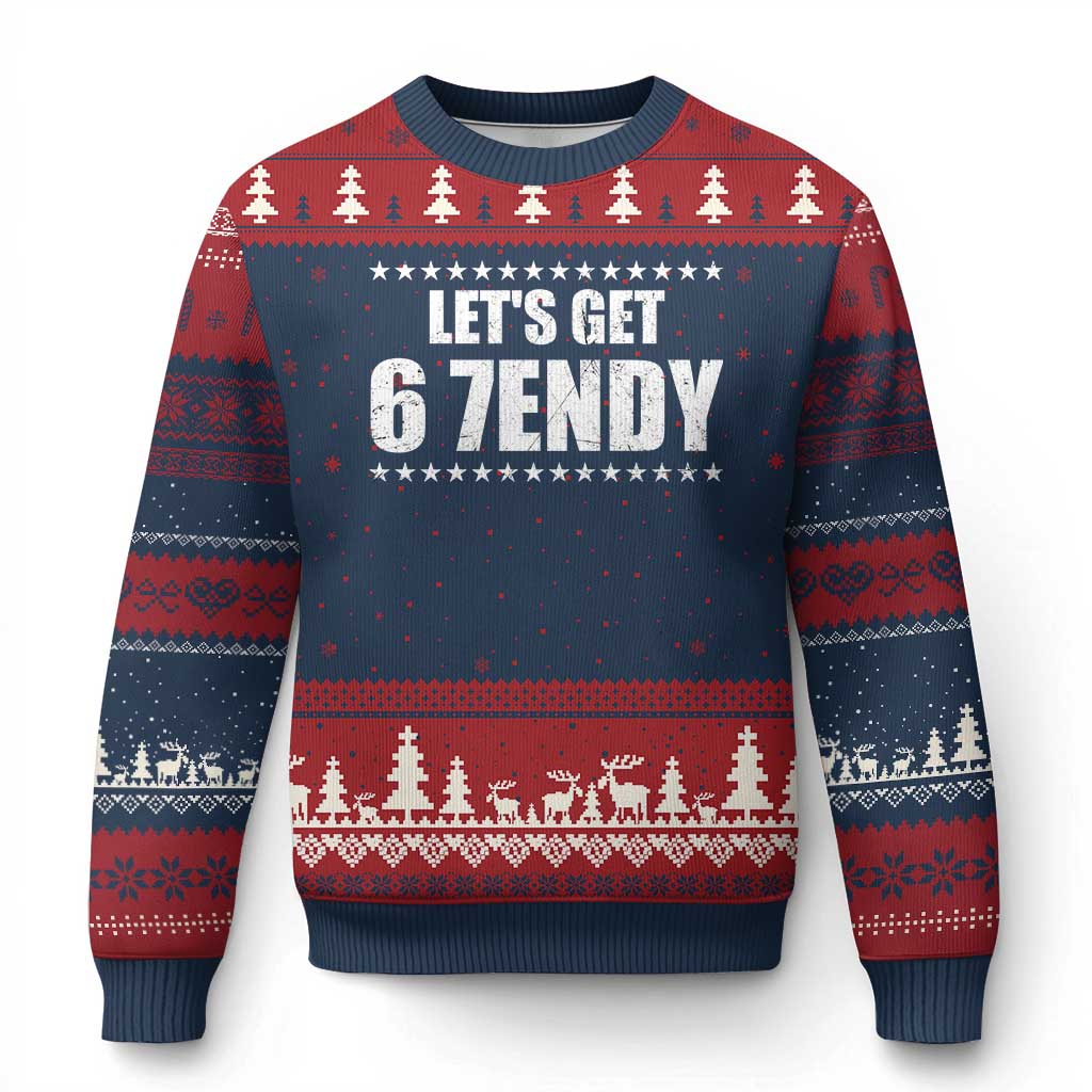 Lets Get Sendy 67 Six Seven Meme Alpha Slang Star Ugly Christmas Sweater - Wonder Print Shop