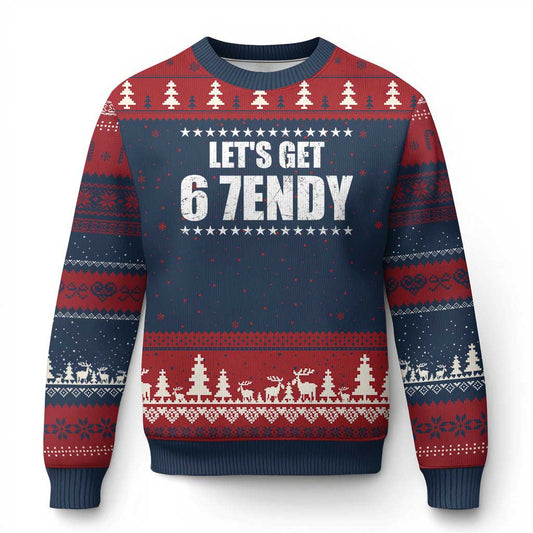 Lets Get Sendy 67 Six Seven Meme Alpha Slang Star Ugly Christmas Sweater - Wonder Print Shop