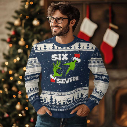 67 Six Seven Xmas Meme Ugly Christmas Sweater Funny Elf Hands