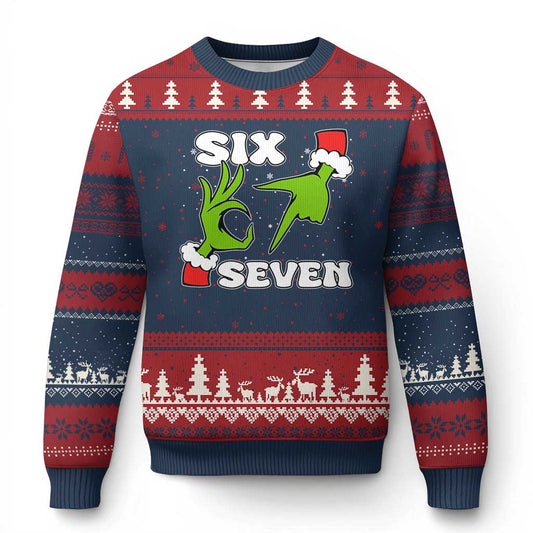 67 Six Seven Xmas Meme Ugly Christmas Sweater Funny Elf Hands
