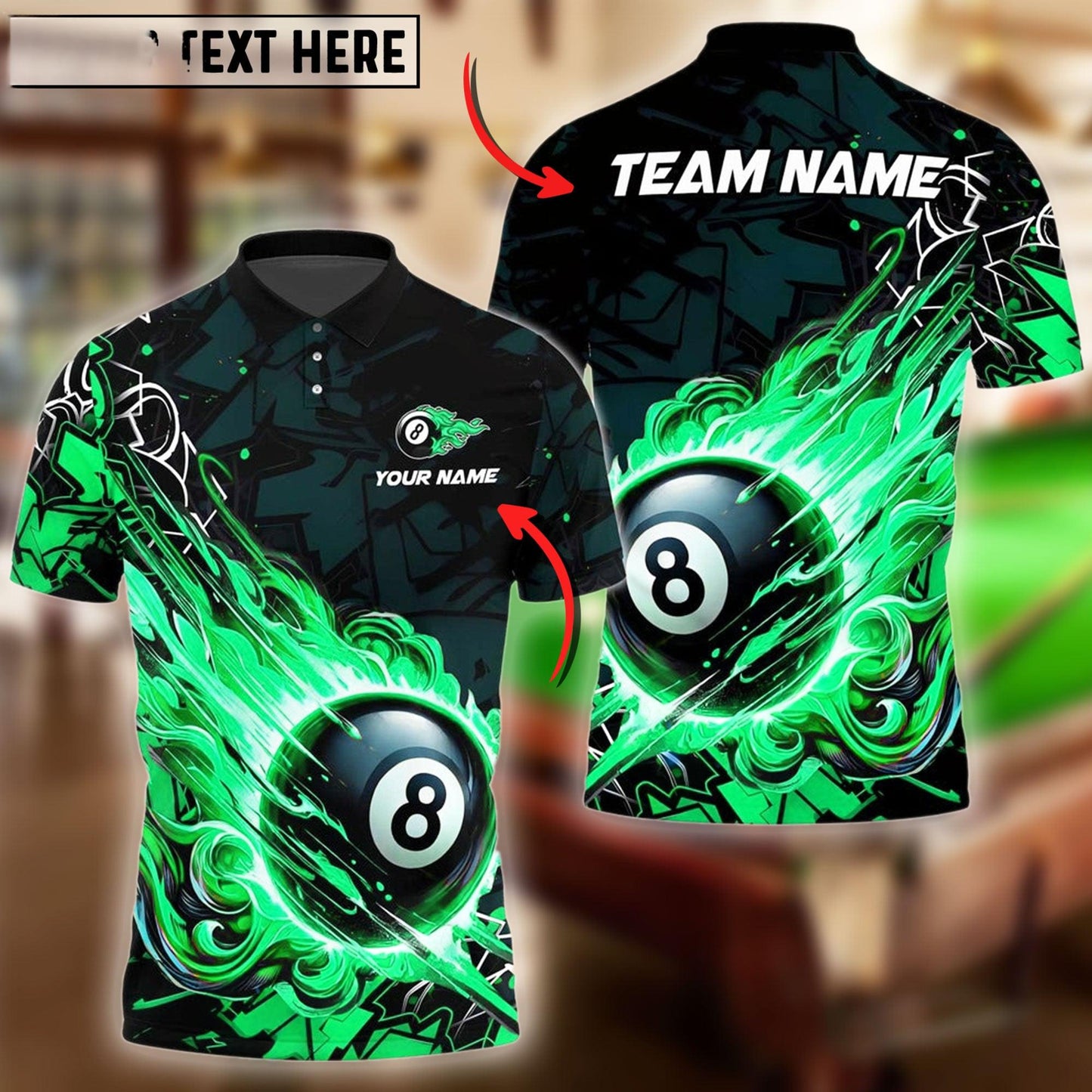 Billiards Ball 8 Fireball Magic Personalized Name Shirt