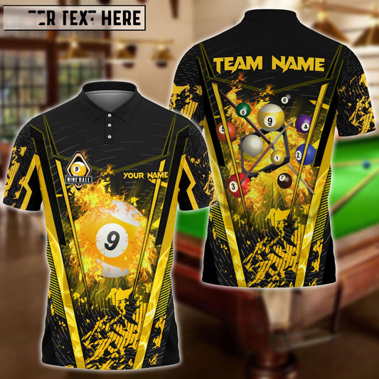 Billiards Ball 9 Abstract Grunge Texture Personalized Name Shirt