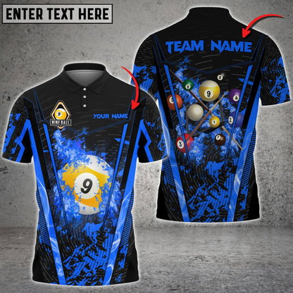 Billiards Ball 9 Abstract Grunge Texture Personalized Name Shirt