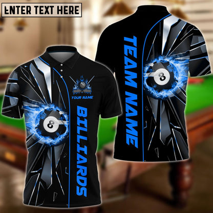 Billiards Ball 8 Fire Broken Glass Personalized Name, Team Name Shirt