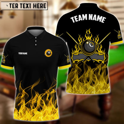 Personalized Billiards 8-Ball Fire Pattern Shirt
