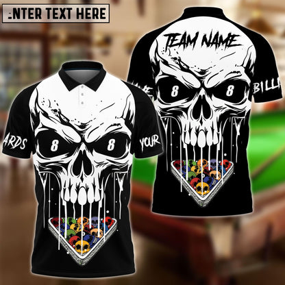 Billiards Ball 8 Skull Personalized Name & Team Name Shirt