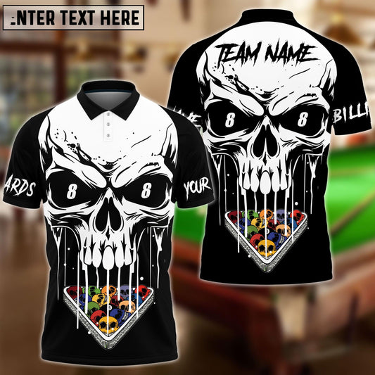 Billiards Ball 8 Skull Personalized Name & Team Name Shirt