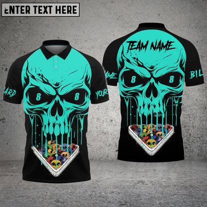 Billiards Ball 8 Skull Personalized Name & Team Name Shirt