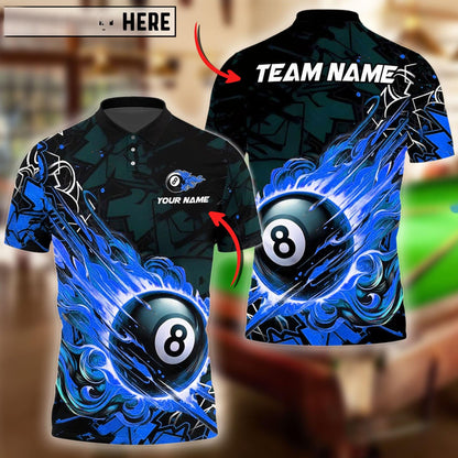 Billiards Ball 8 Fireball Magic Personalized Name Shirt