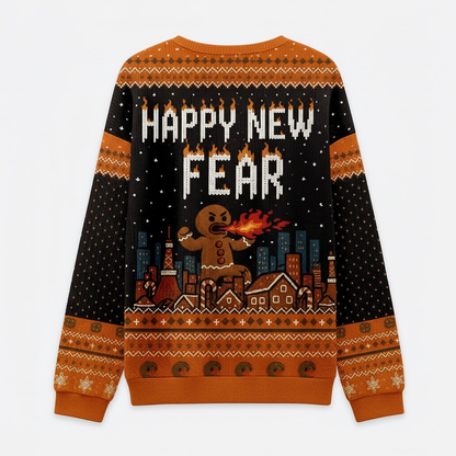 🍪 Fire-Breathing Gingerbread Ugly Christmas Sweater – Hilarious Holiday Jumper