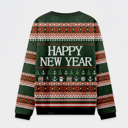 🐱 Meowy Christmas Ugly Sweater – Buff Cat Pirate Holiday Sweatshirt